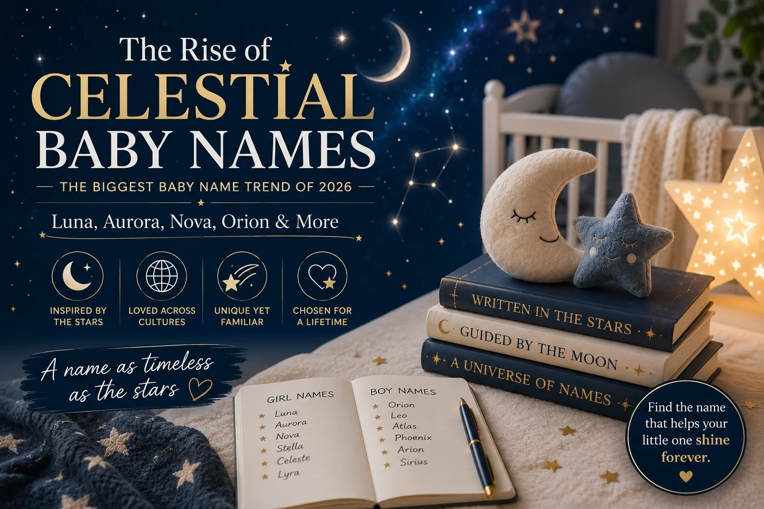 Luna, Aurora, Nova, Orion: Why Celestial Names Are Taking Over Baby Nurseries